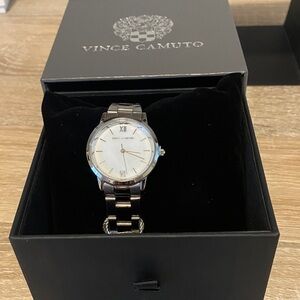 Vince Camuto Silver Watch with Blue Accents